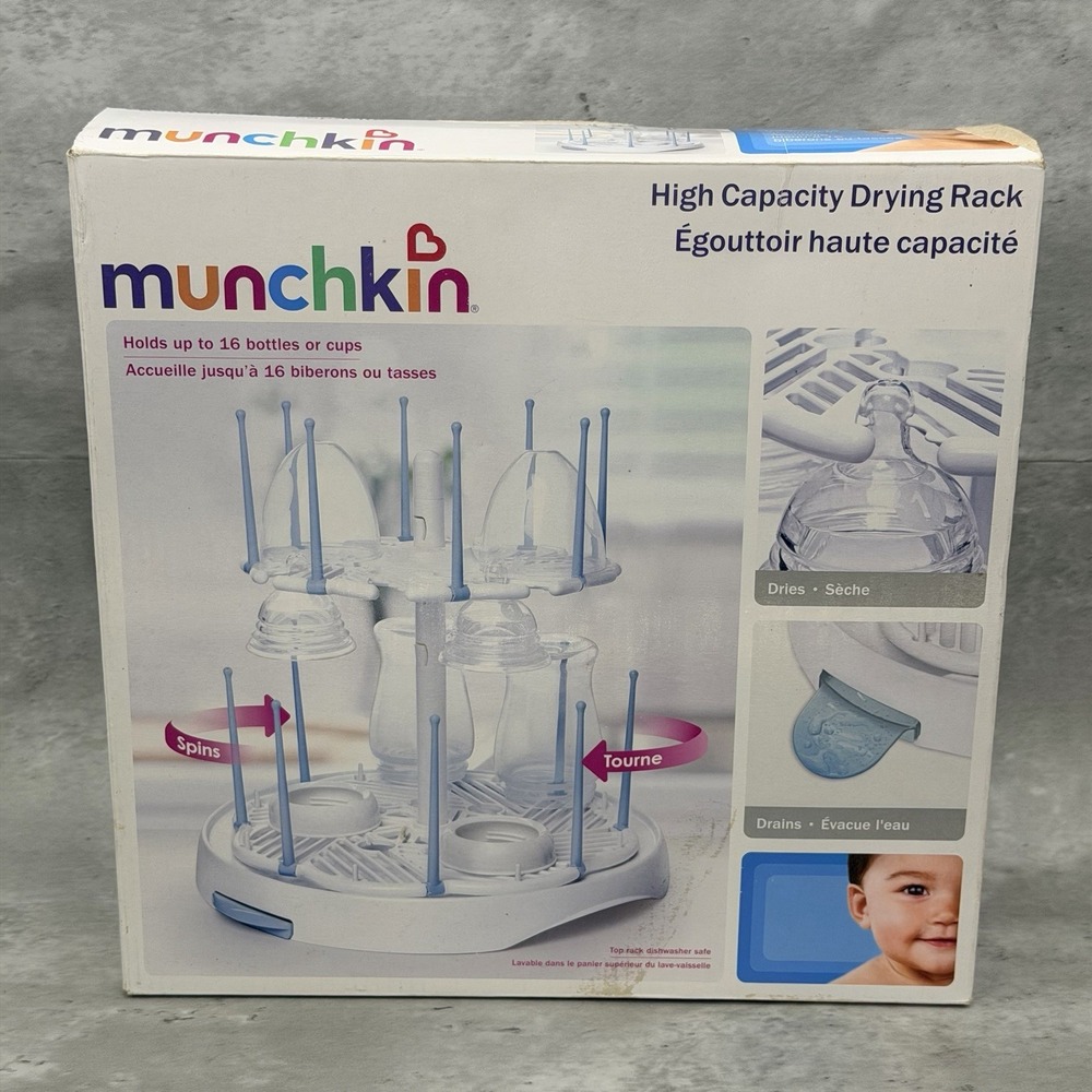 Munchkin High Capacity Drying Rack Holds Up 16 Bottles or Cups-New
